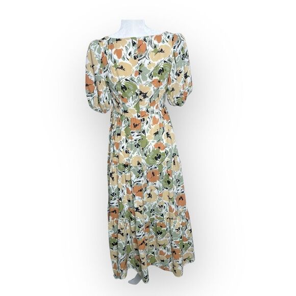 ASTR The Label Poplin Square Neck Floral Midi Dress Medium - Picture 3 of 11